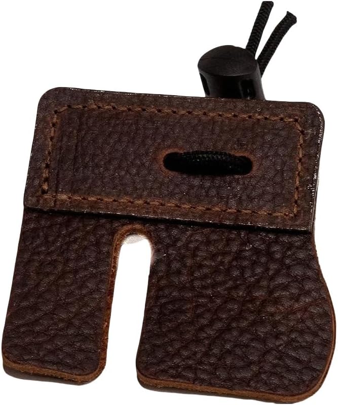 Windfulogo PU Leather Archery Finger Tab Long Bow Hand Protector for Right Hand Brown - Image 2